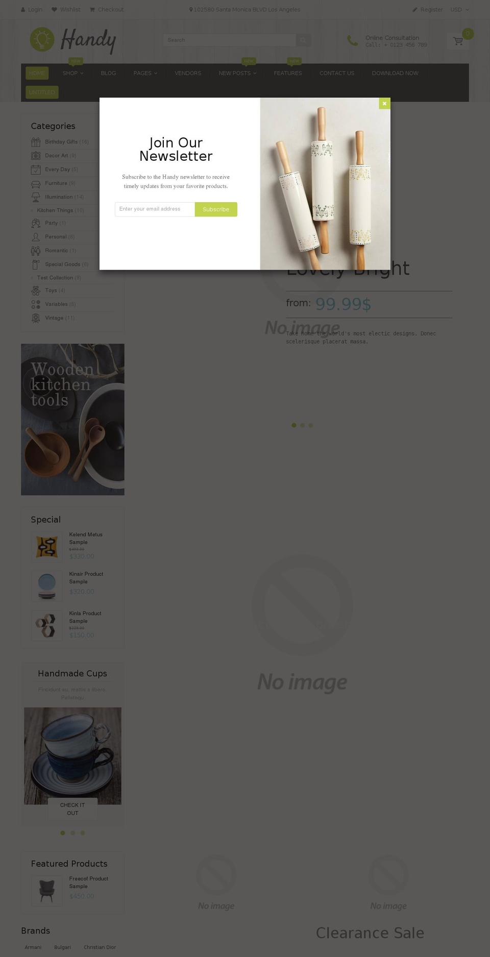 handy-theme.myshopify.com shopify website screenshot