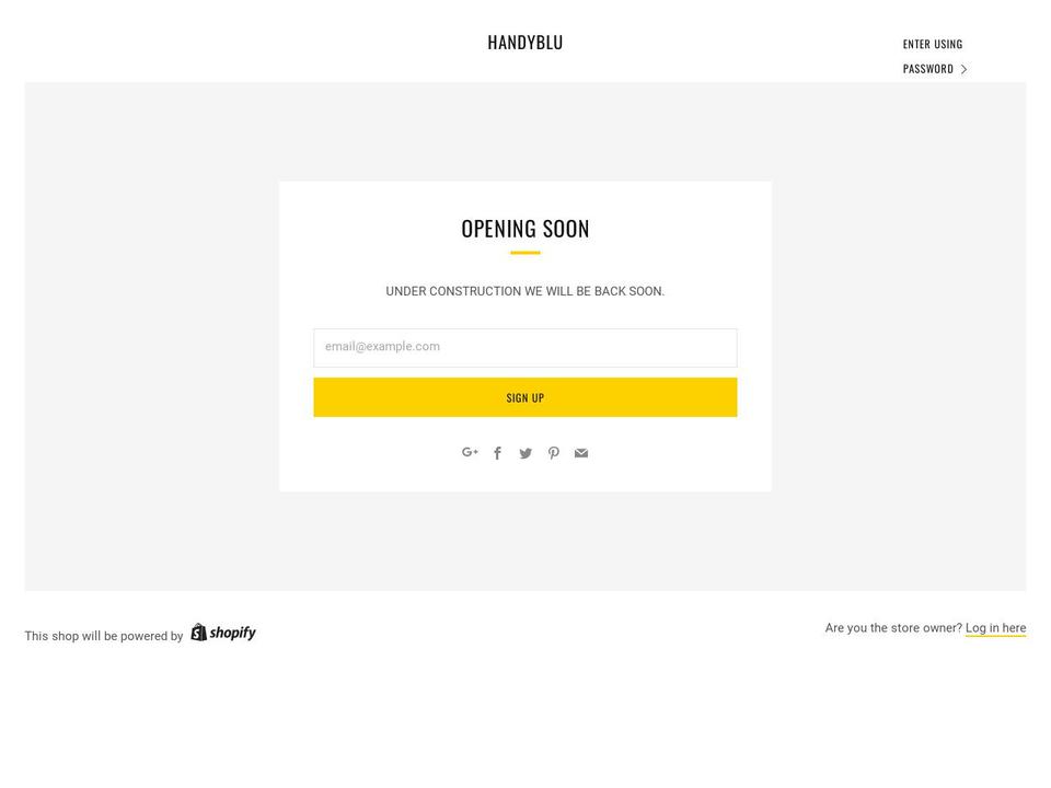 handyblu.com — Shopify storefront screenshot