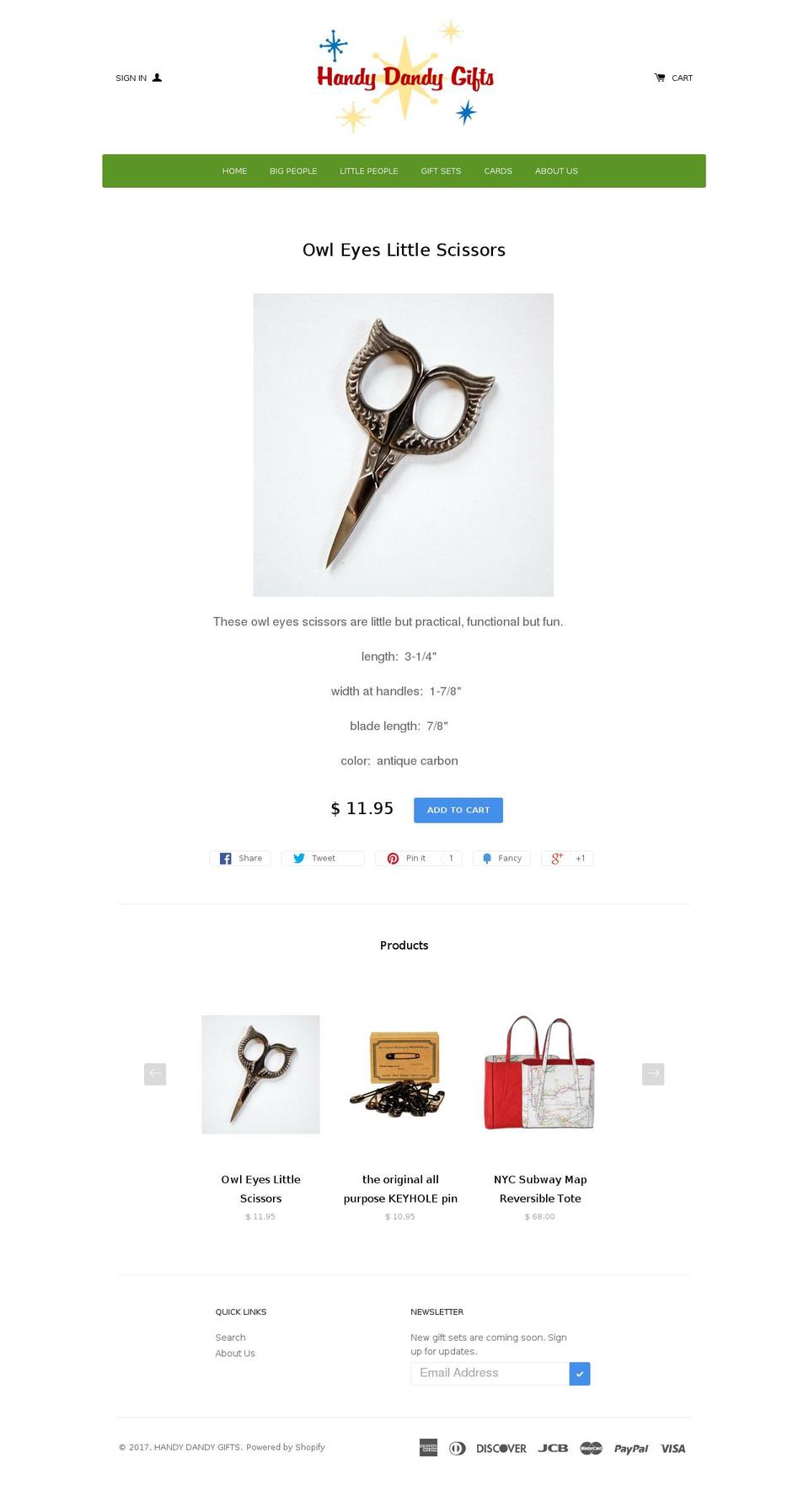 handydandygifts.com shopify website screenshot