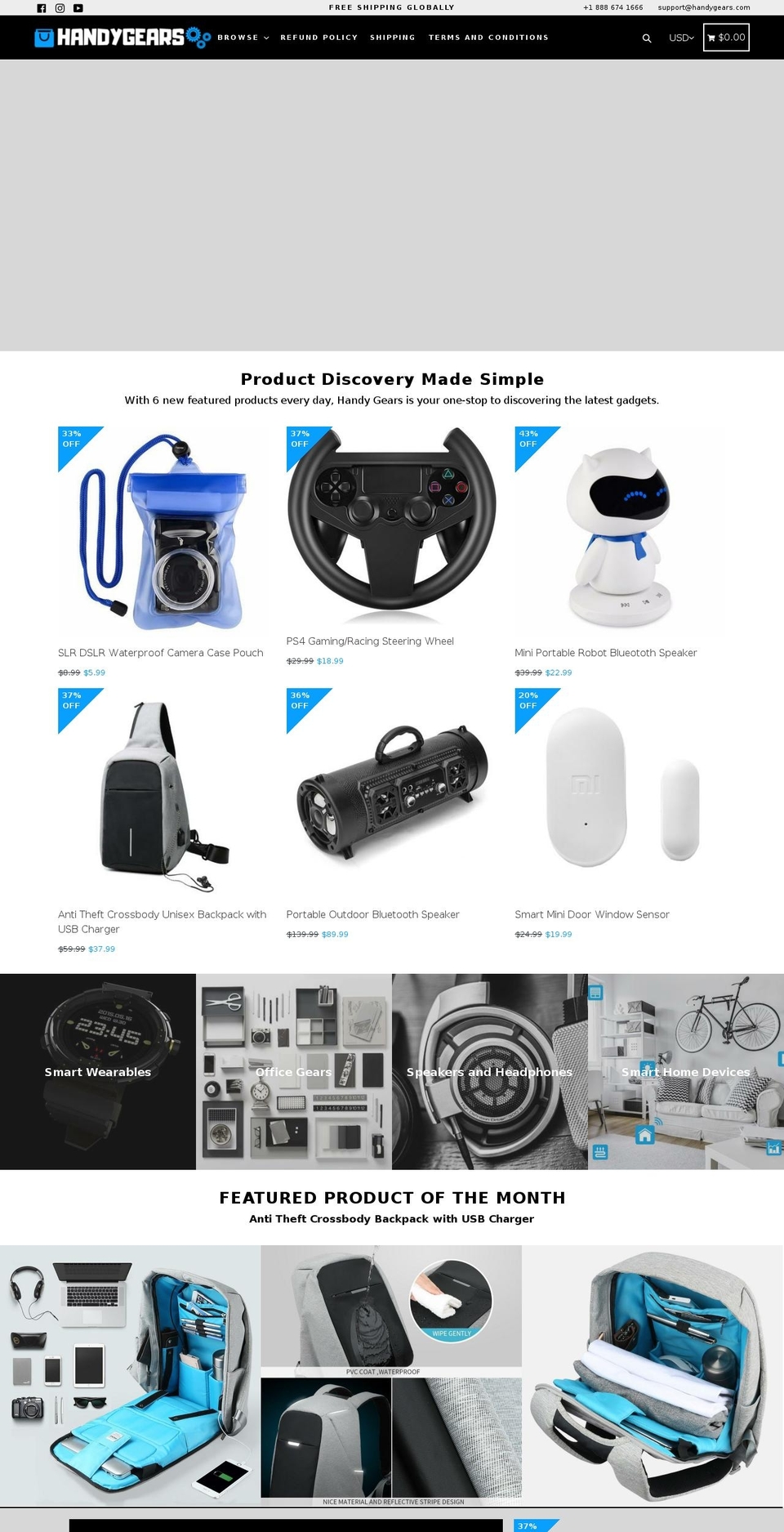handygears.com — Shopify storefront screenshot