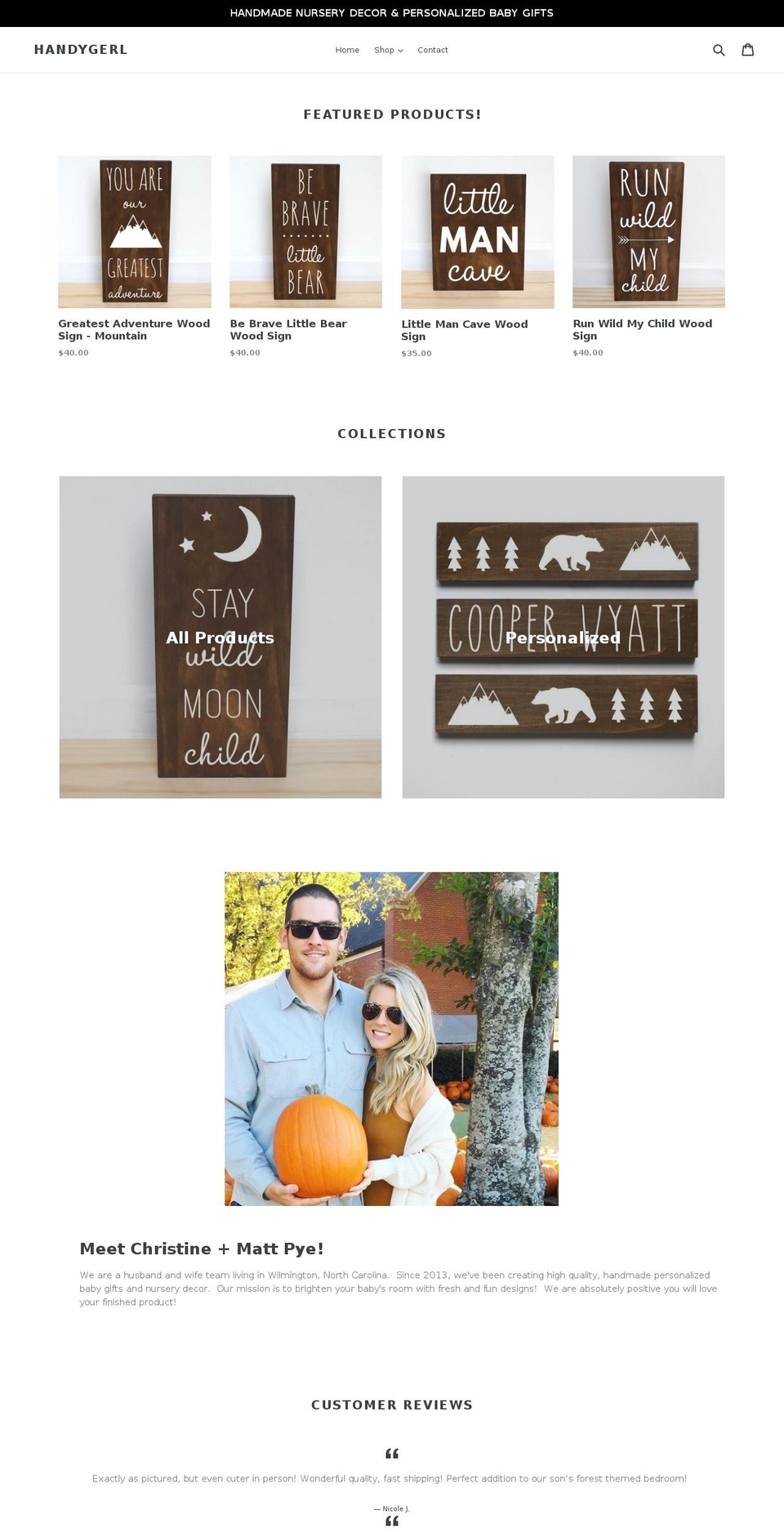 handygerl.com — Shopify storefront screenshot