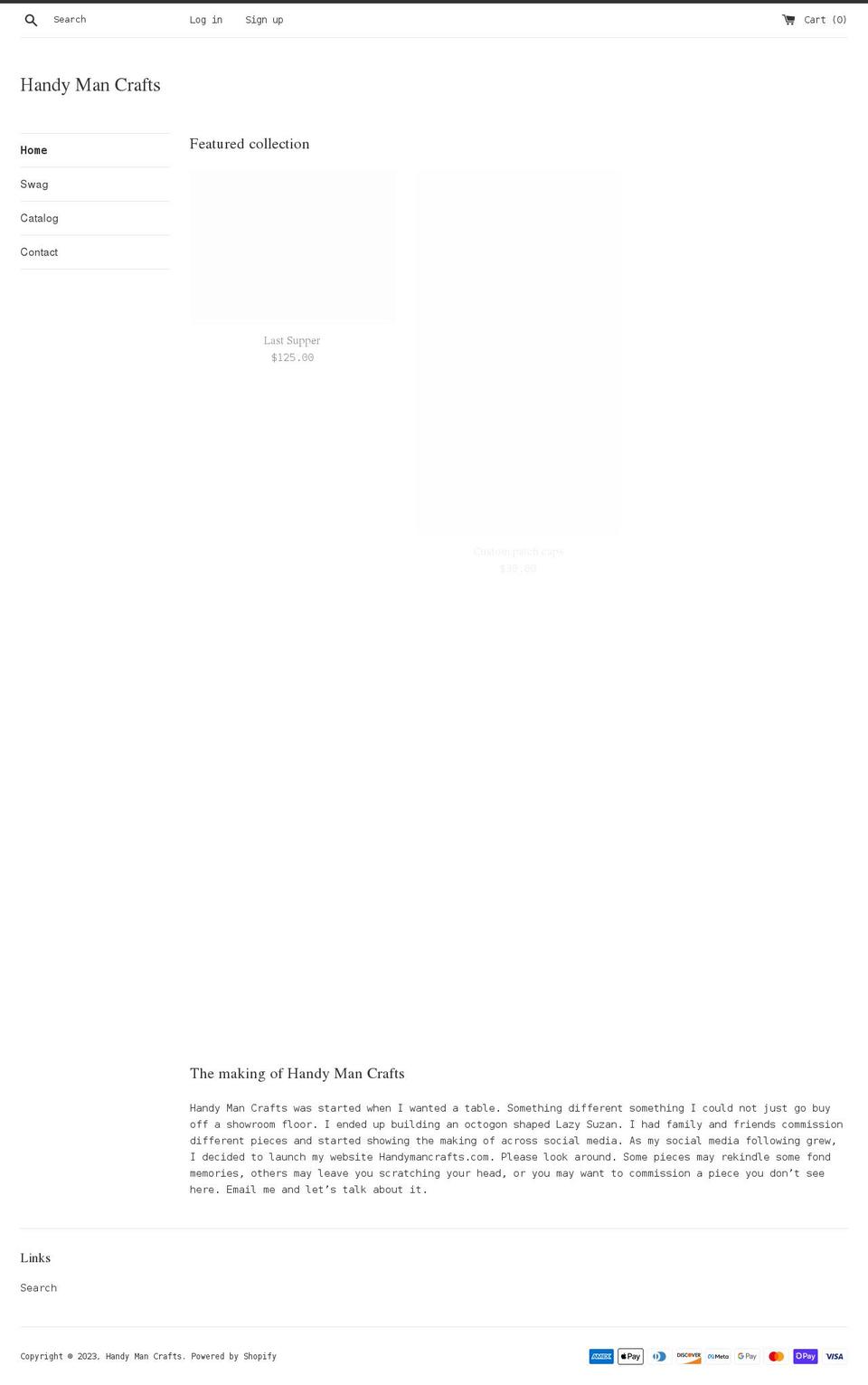 handymancrafts.com shopify website screenshot