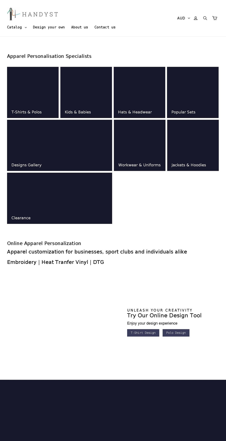 handystgroup.com — Shopify storefront screenshot
