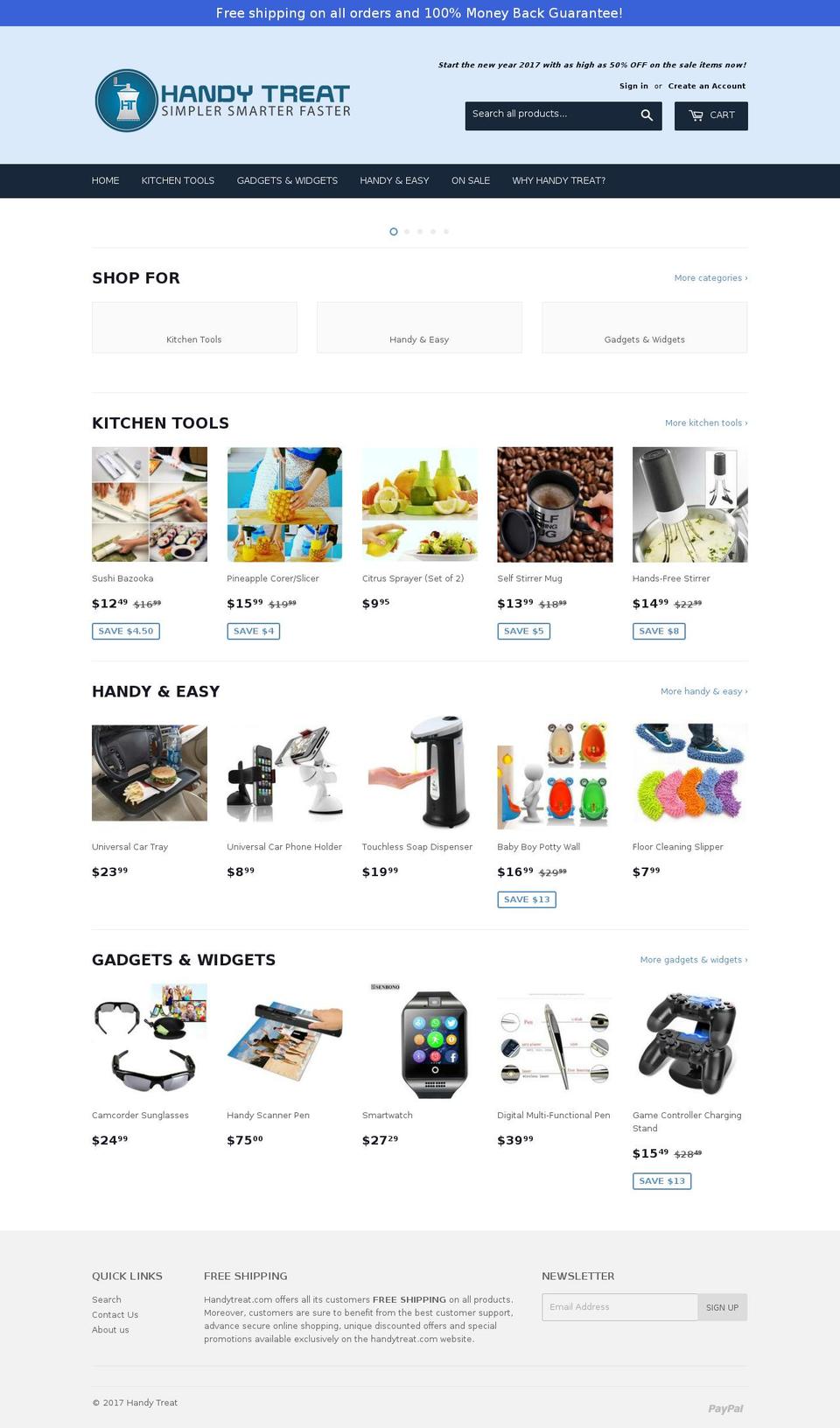 handytreat.com shopify website screenshot