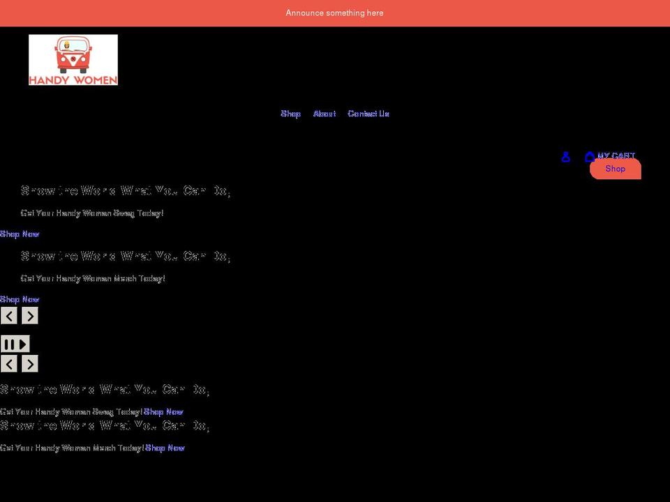handywomenboutique.com shopify website screenshot