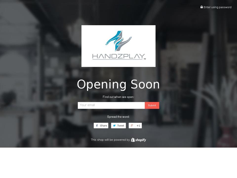 handzplay.com shopify website screenshot