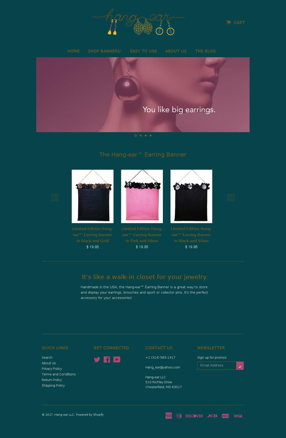 hang-ear.com shopify website screenshot