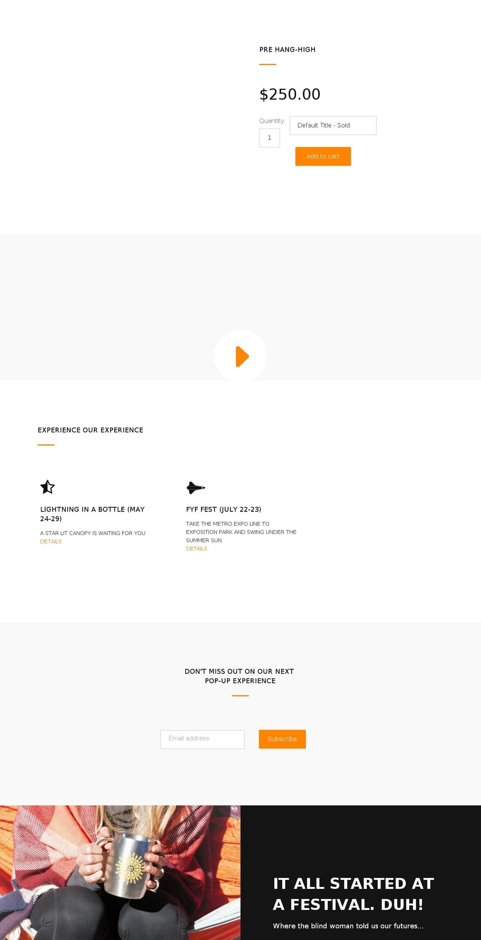 hang-high.com shopify website screenshot