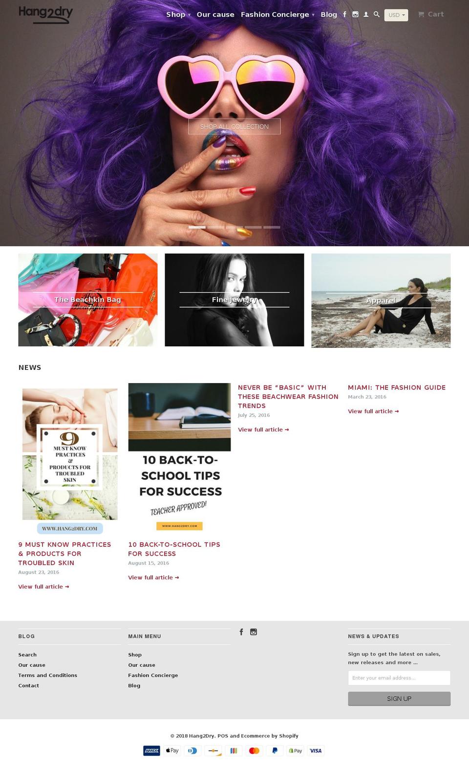 hang2dry.com shopify website screenshot