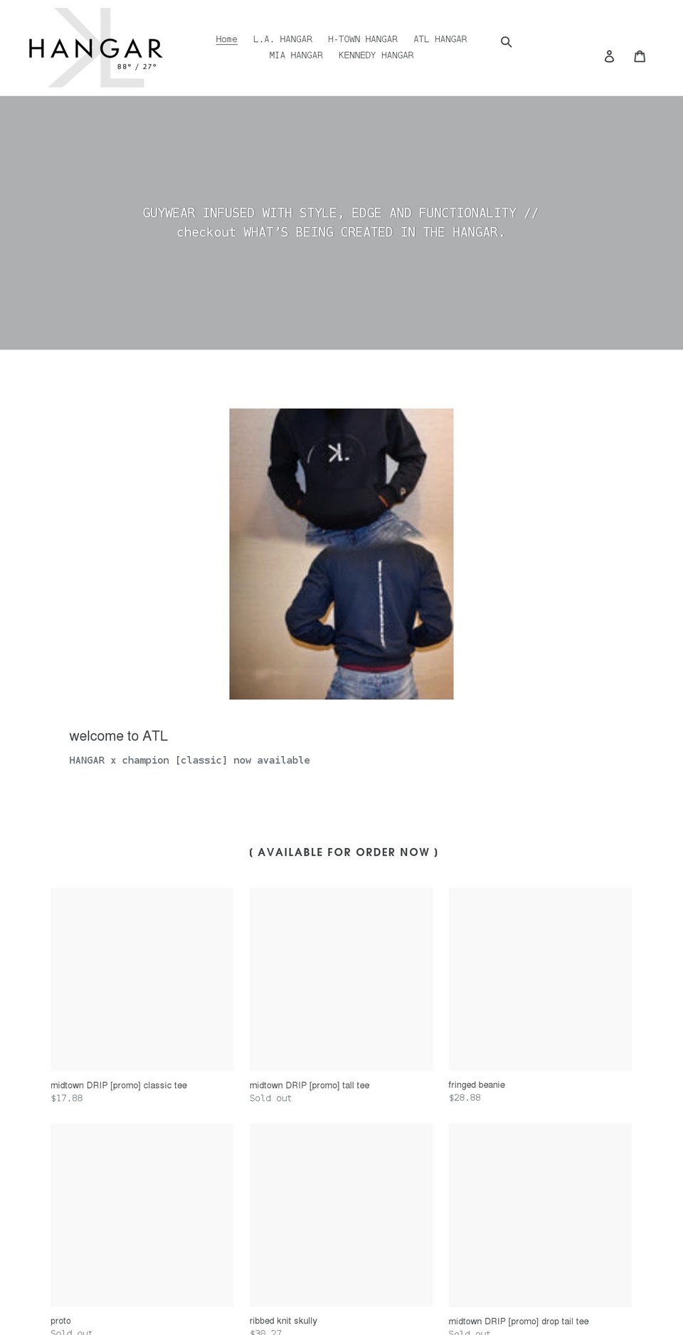 hangarkl.com shopify website screenshot