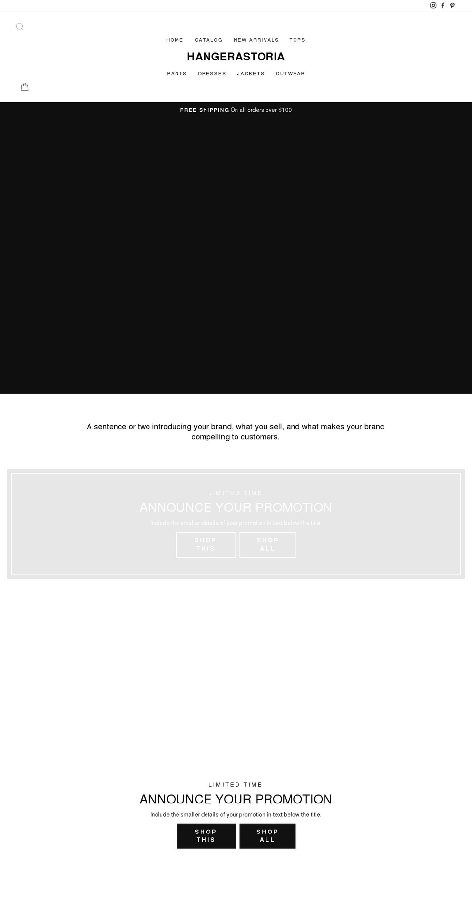 hangerastoria.com shopify website screenshot