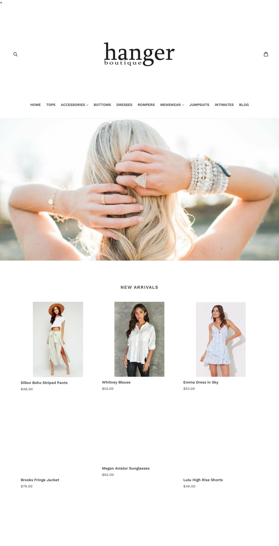 hangerboutiquevb.com — Shopify storefront screenshot