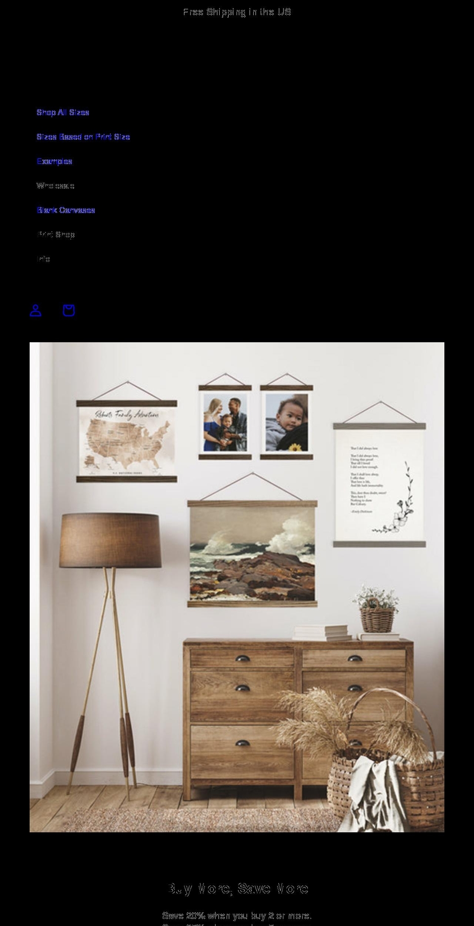 hangerframes.com shopify website screenshot