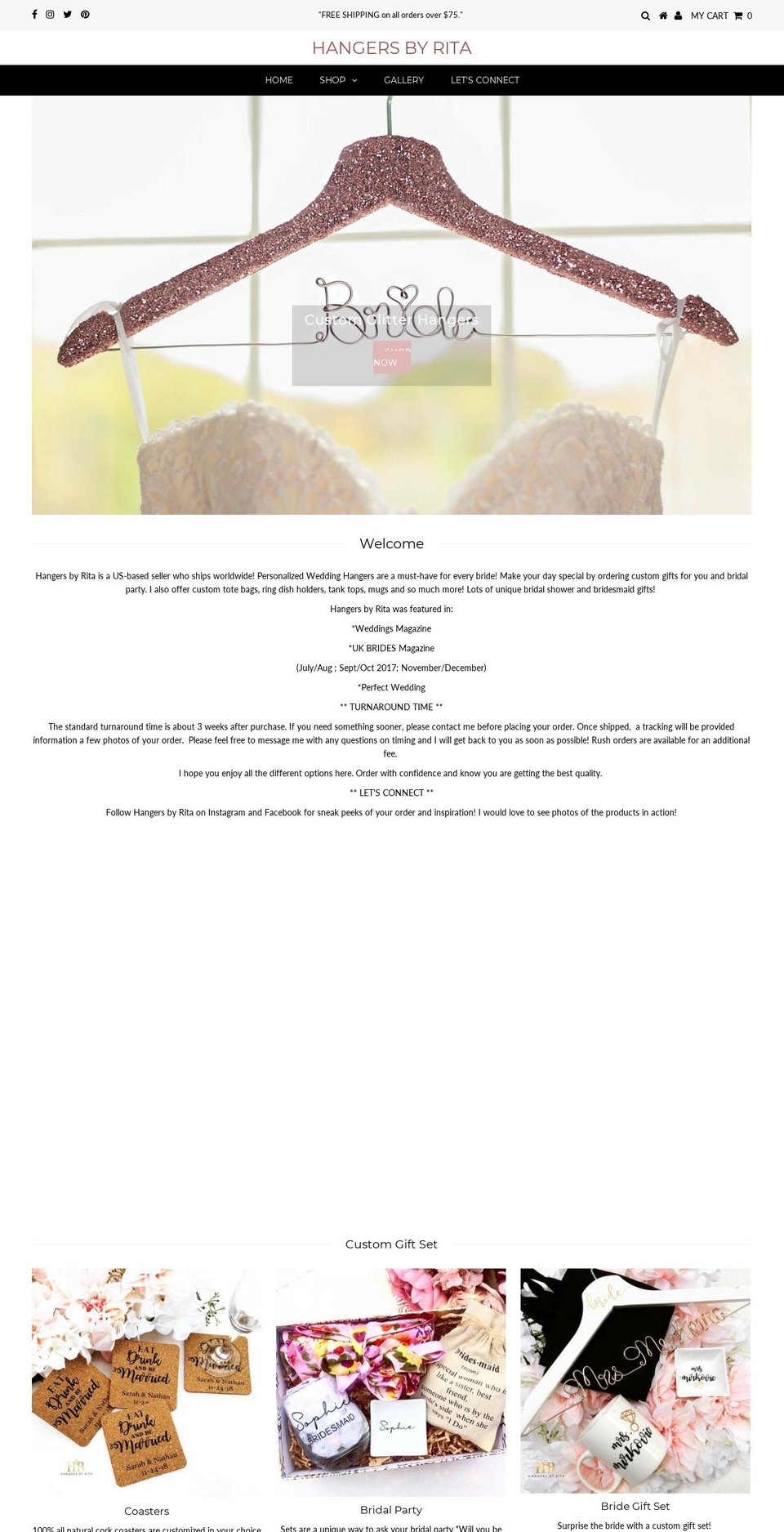 hangersbyrita.com — Shopify storefront screenshot