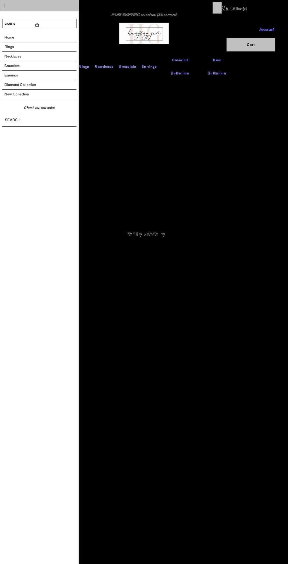 hanginggem.com shopify website screenshot