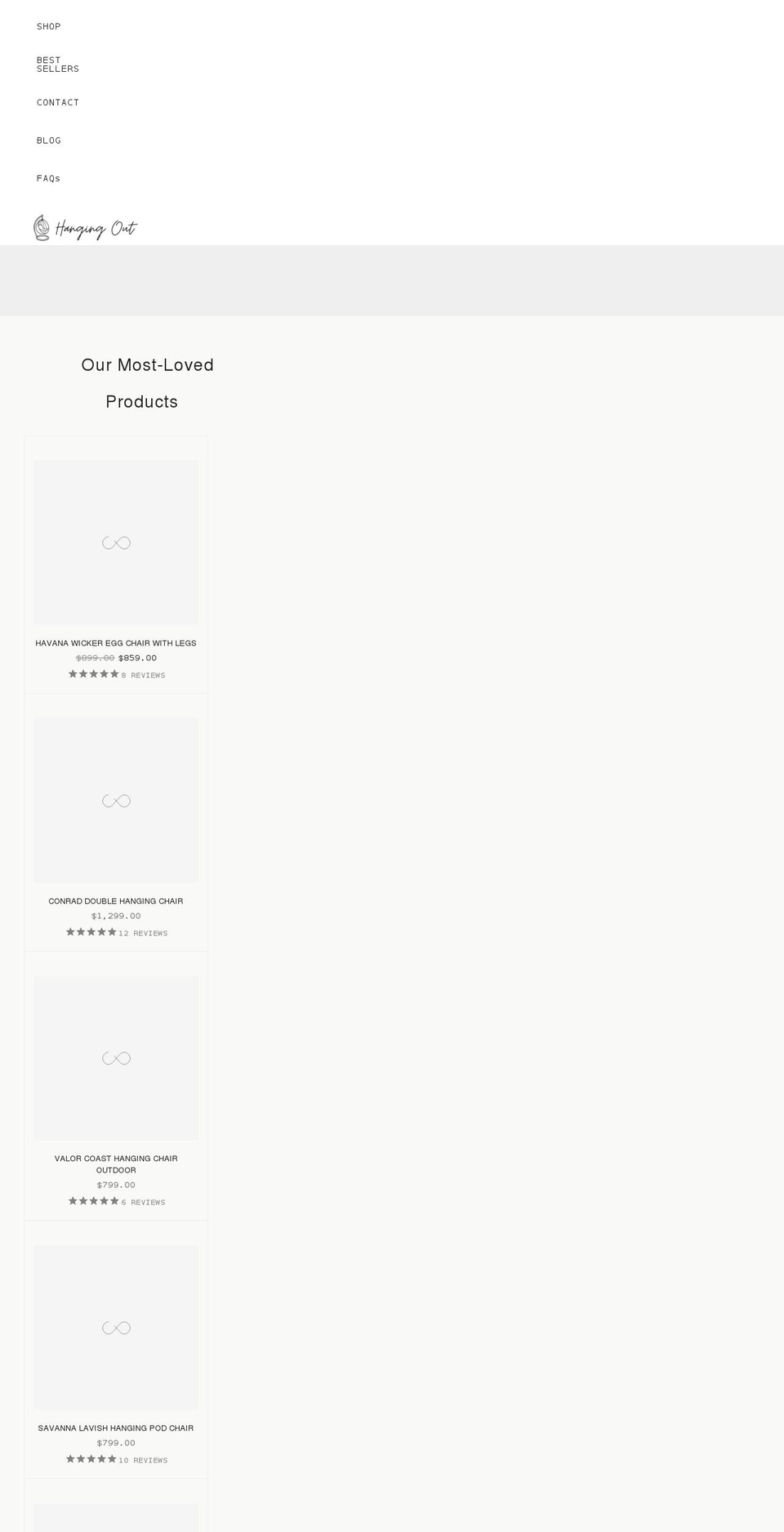hangingout.com.au shopify website screenshot