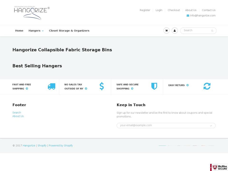 hangorize.com shopify website screenshot
