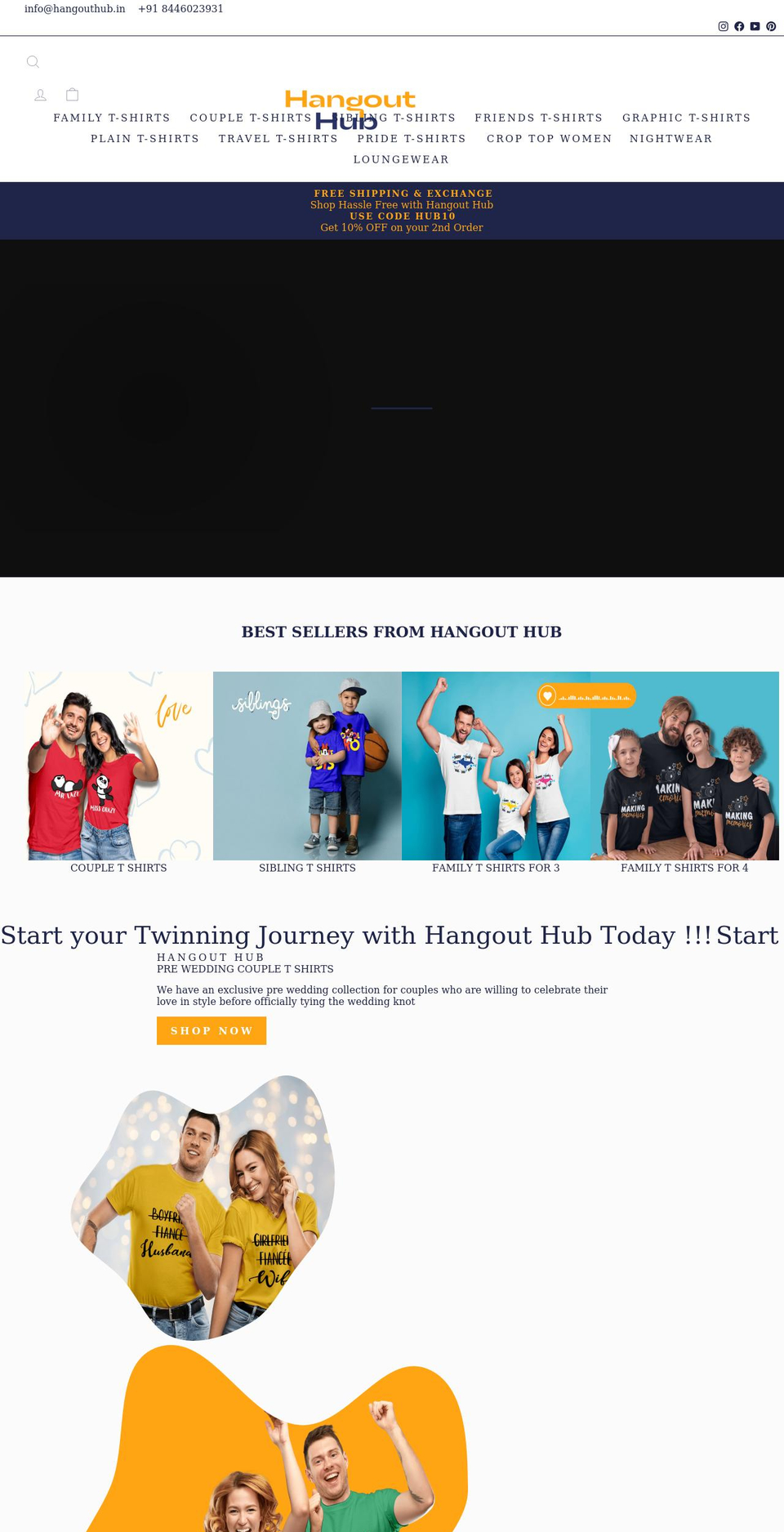 hangout-hub.com shopify website screenshot