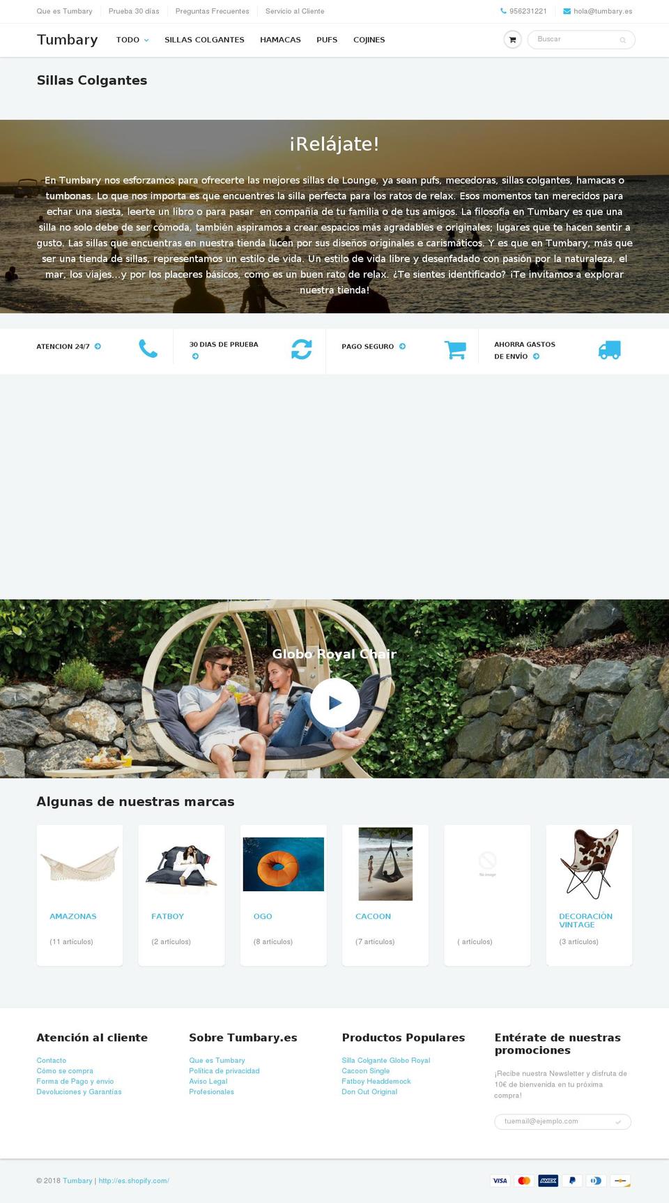 hangoutchair.com — Shopify storefront screenshot