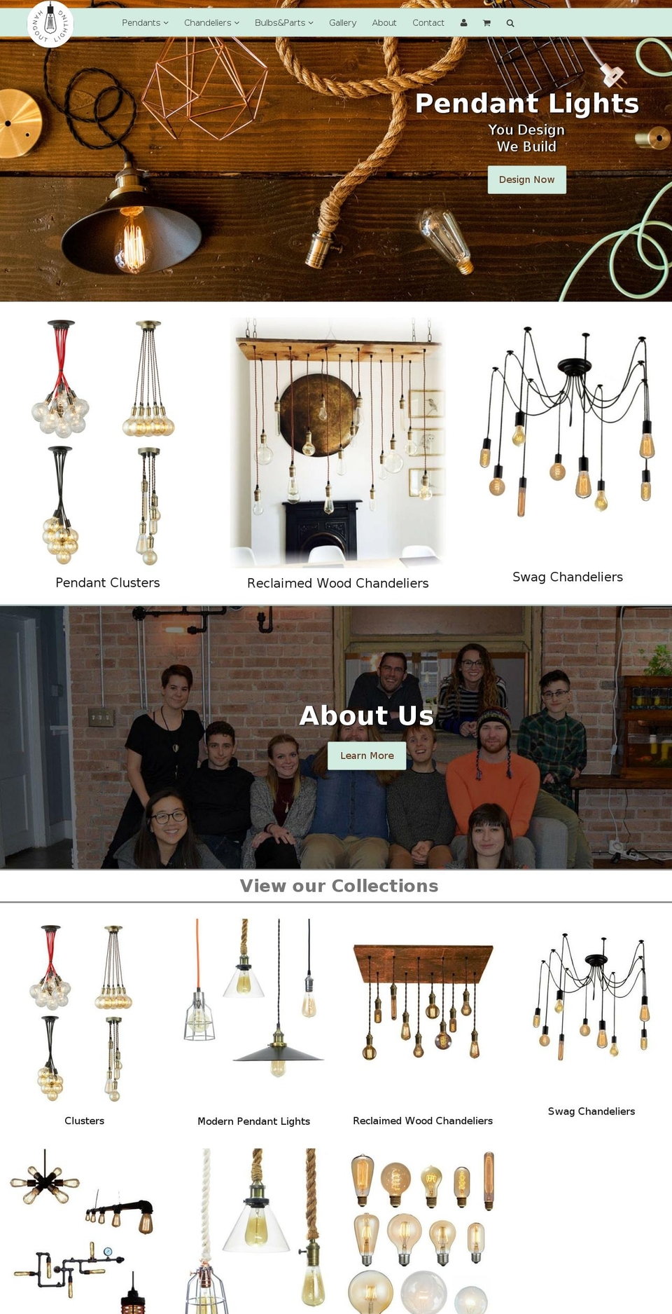 hangoutlighting.com shopify website screenshot