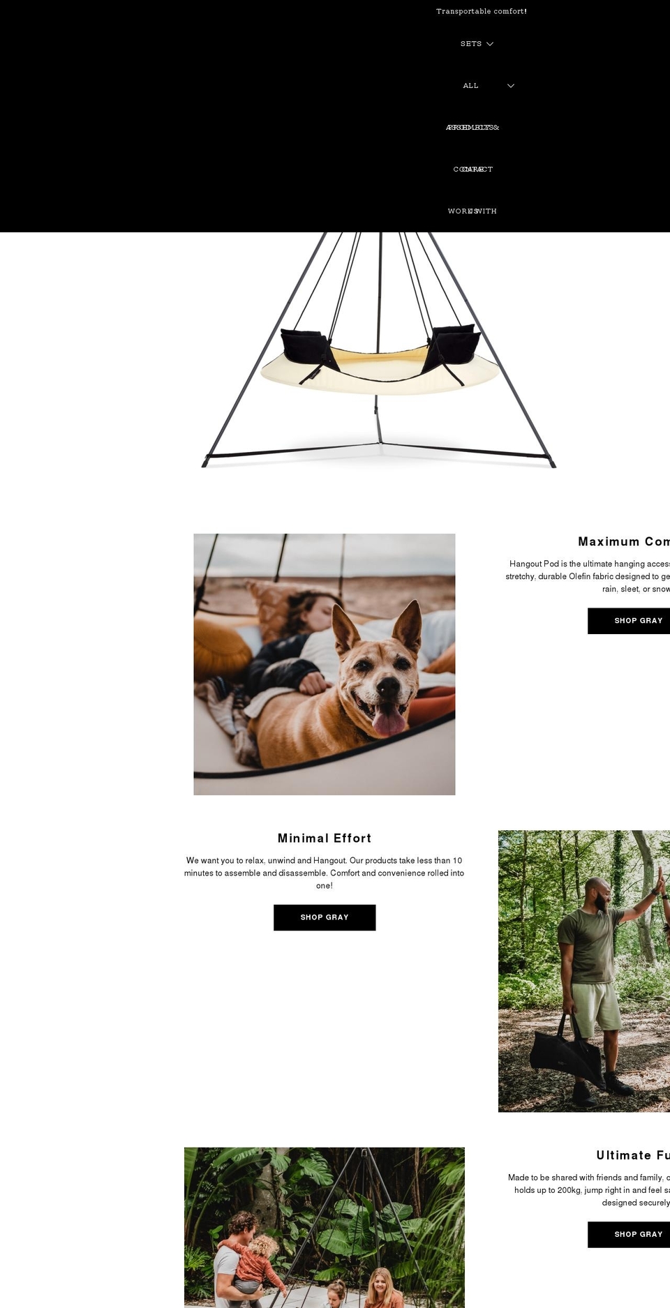 hangoutpod.co.uk shopify website screenshot
