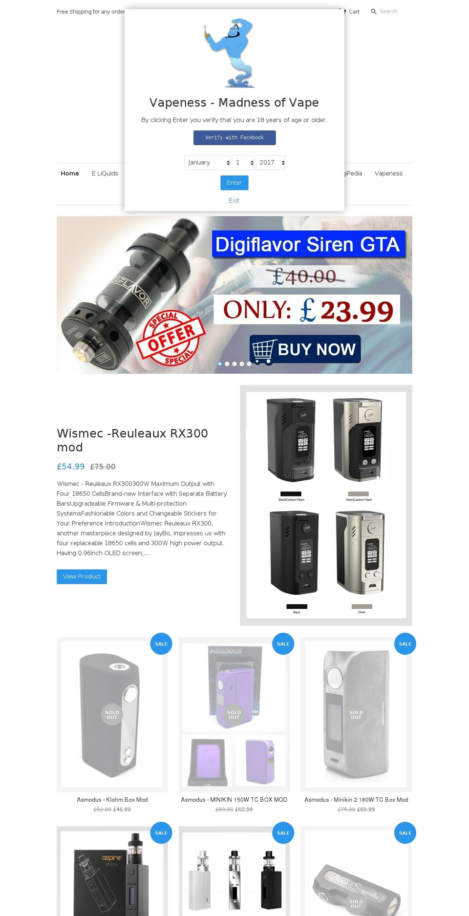 hangsenukshop.com shopify website screenshot