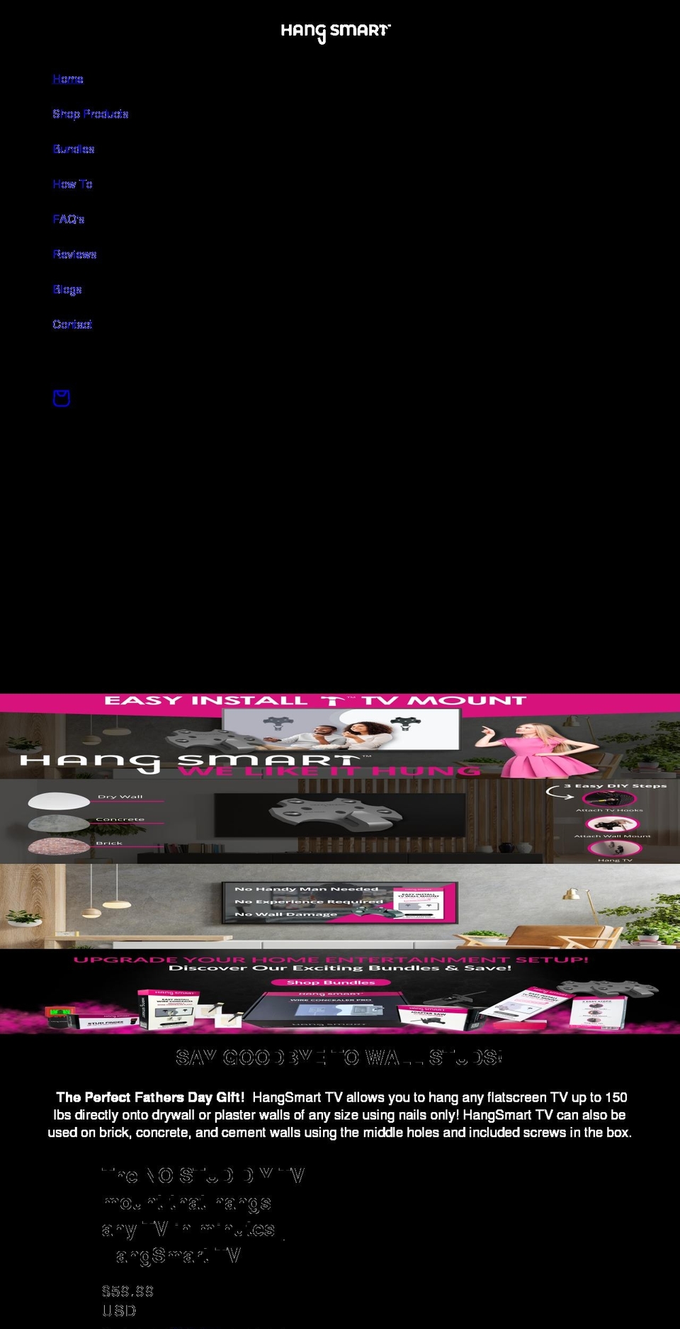 hangsmarttv.com shopify website screenshot