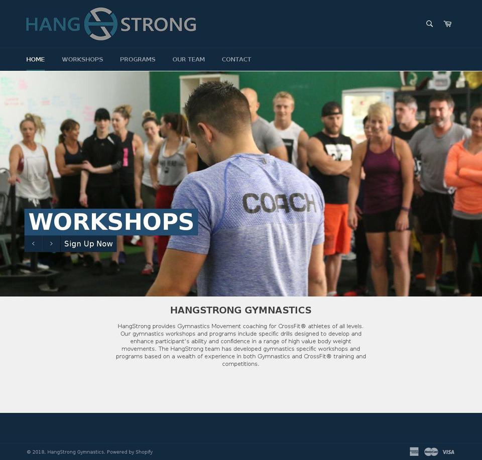 hangstrong.com shopify website screenshot