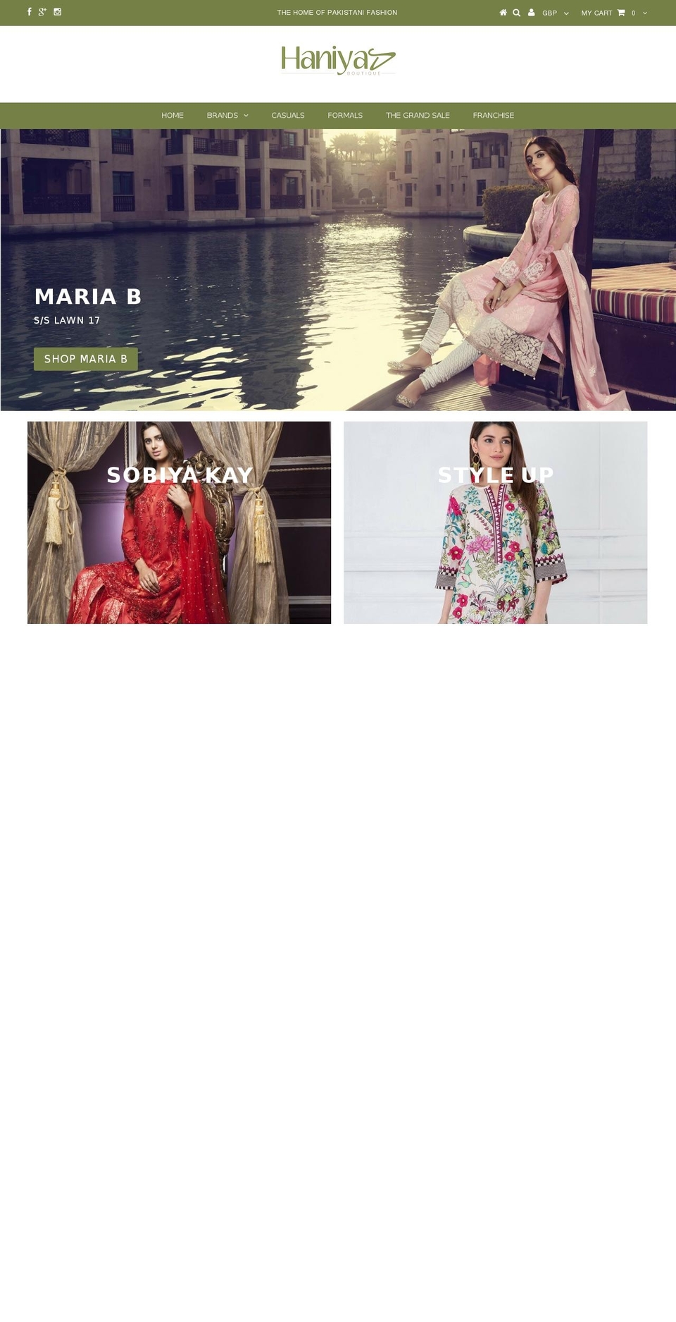 haniyas.com shopify website screenshot