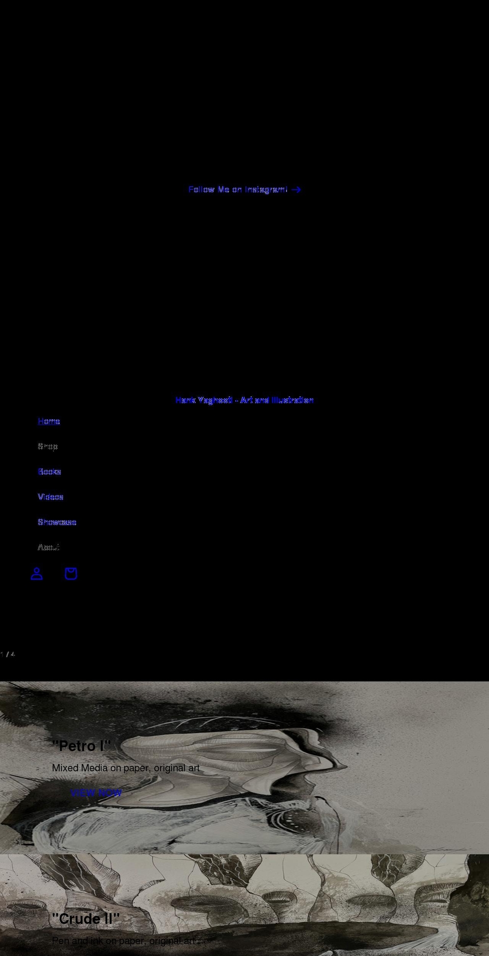 hanksartwork.com shopify website screenshot