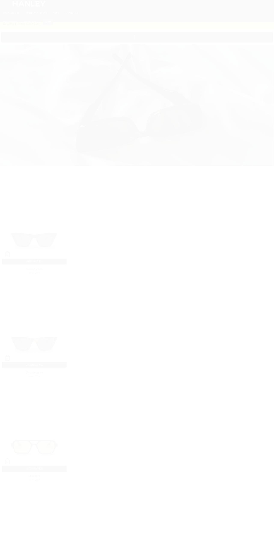 hanleyglasses.com — Shopify storefront screenshot