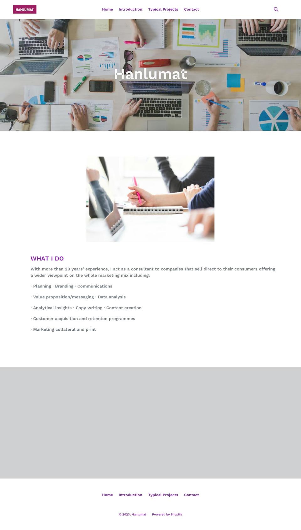 hanlumat.co.uk shopify website screenshot