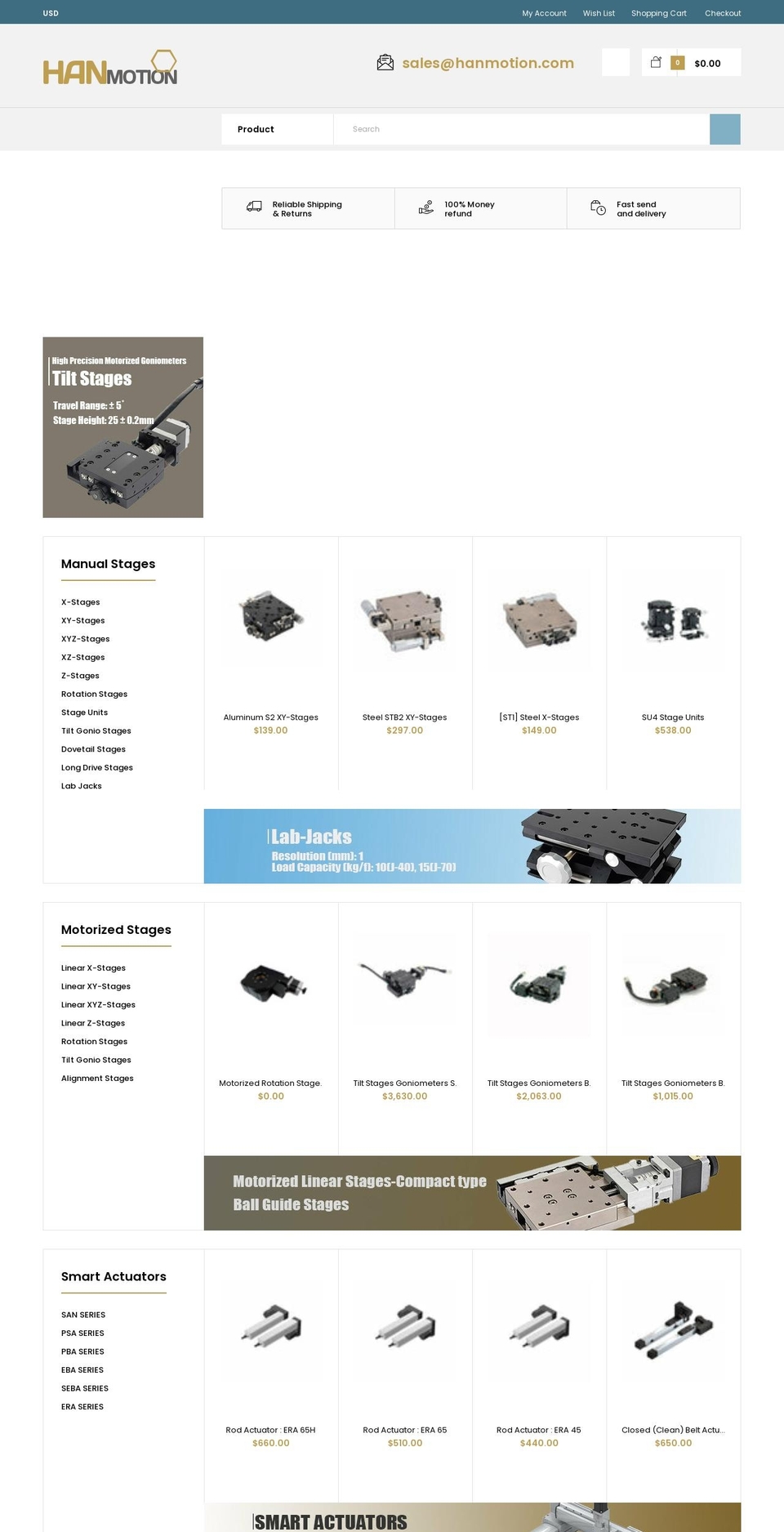 hanmotion.com shopify website screenshot