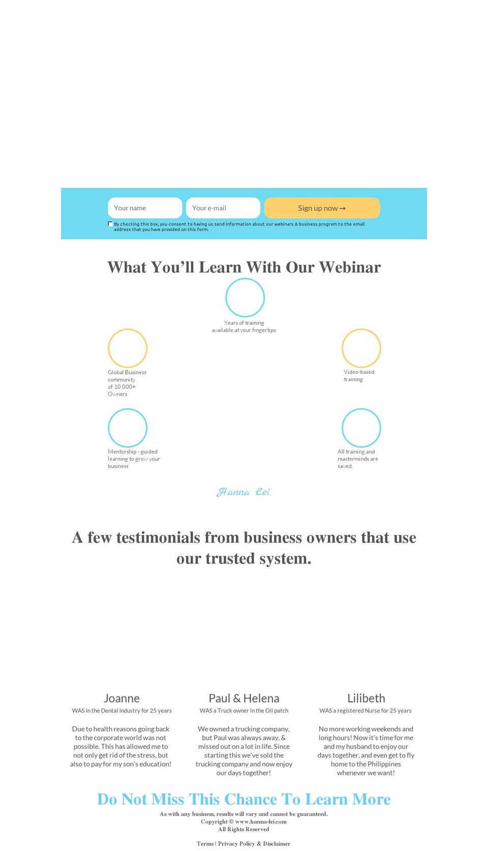 hanna-lei.com — Shopify storefront screenshot