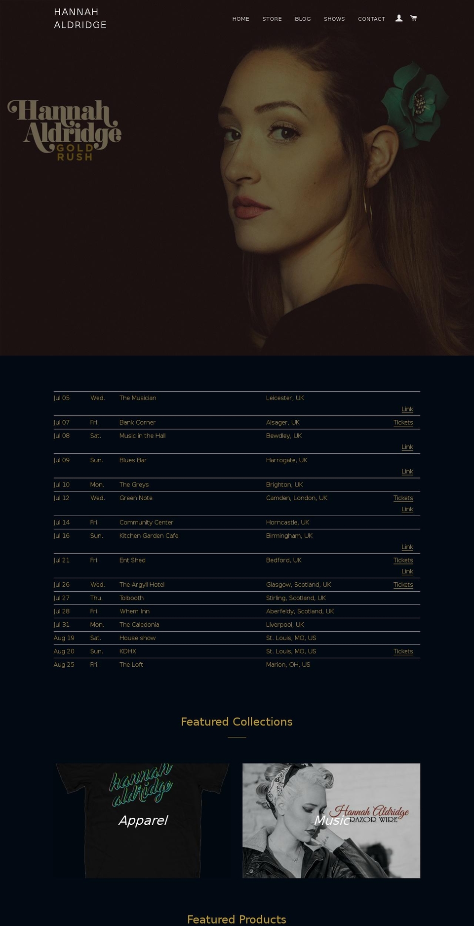 hannahaldridge.com shopify website screenshot