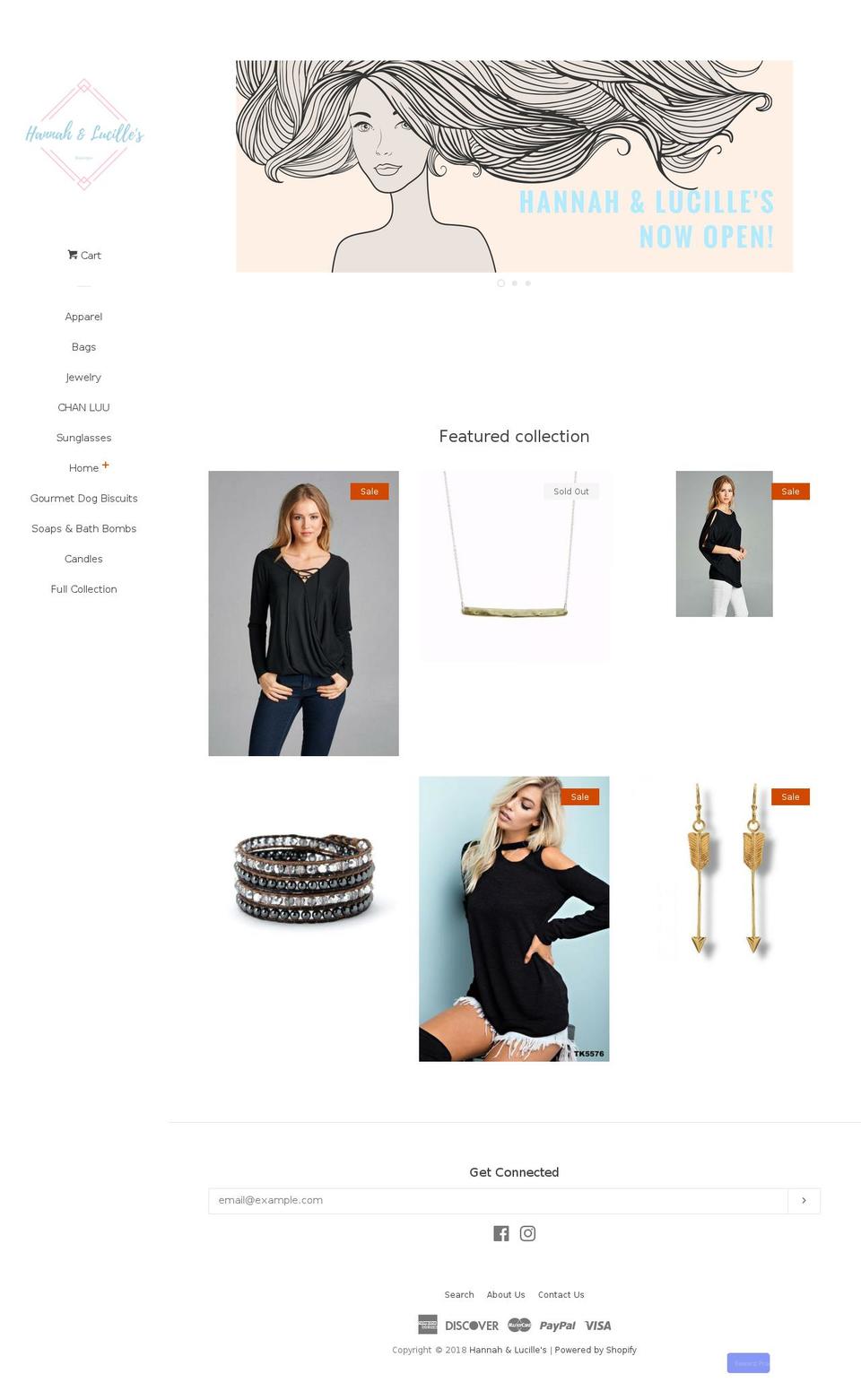 hannahandlucilles.com — Shopify storefront screenshot