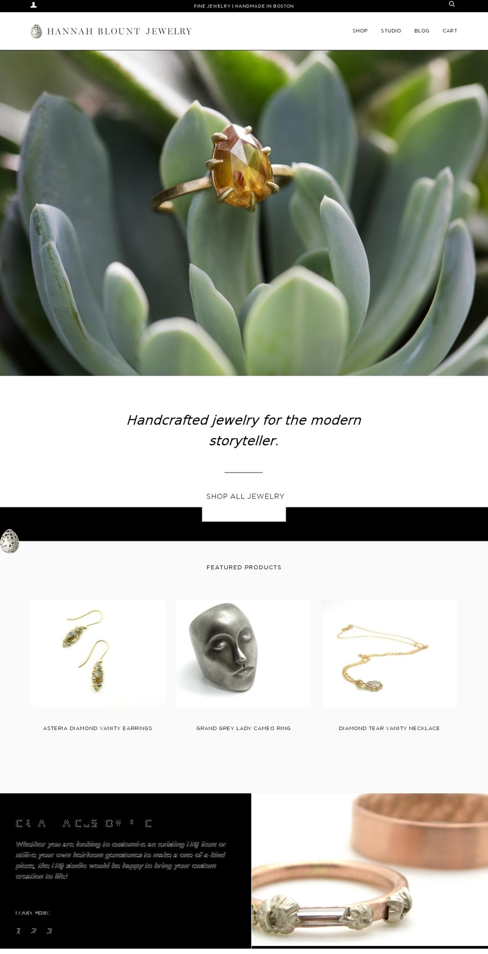 hannahblount.com shopify website screenshot