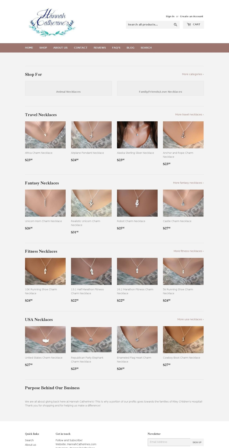 hannahcatherines.com shopify website screenshot