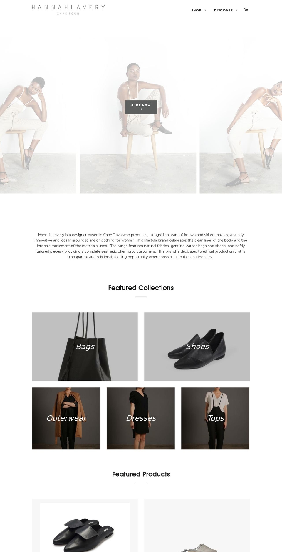 hannahcollection.com shopify website screenshot