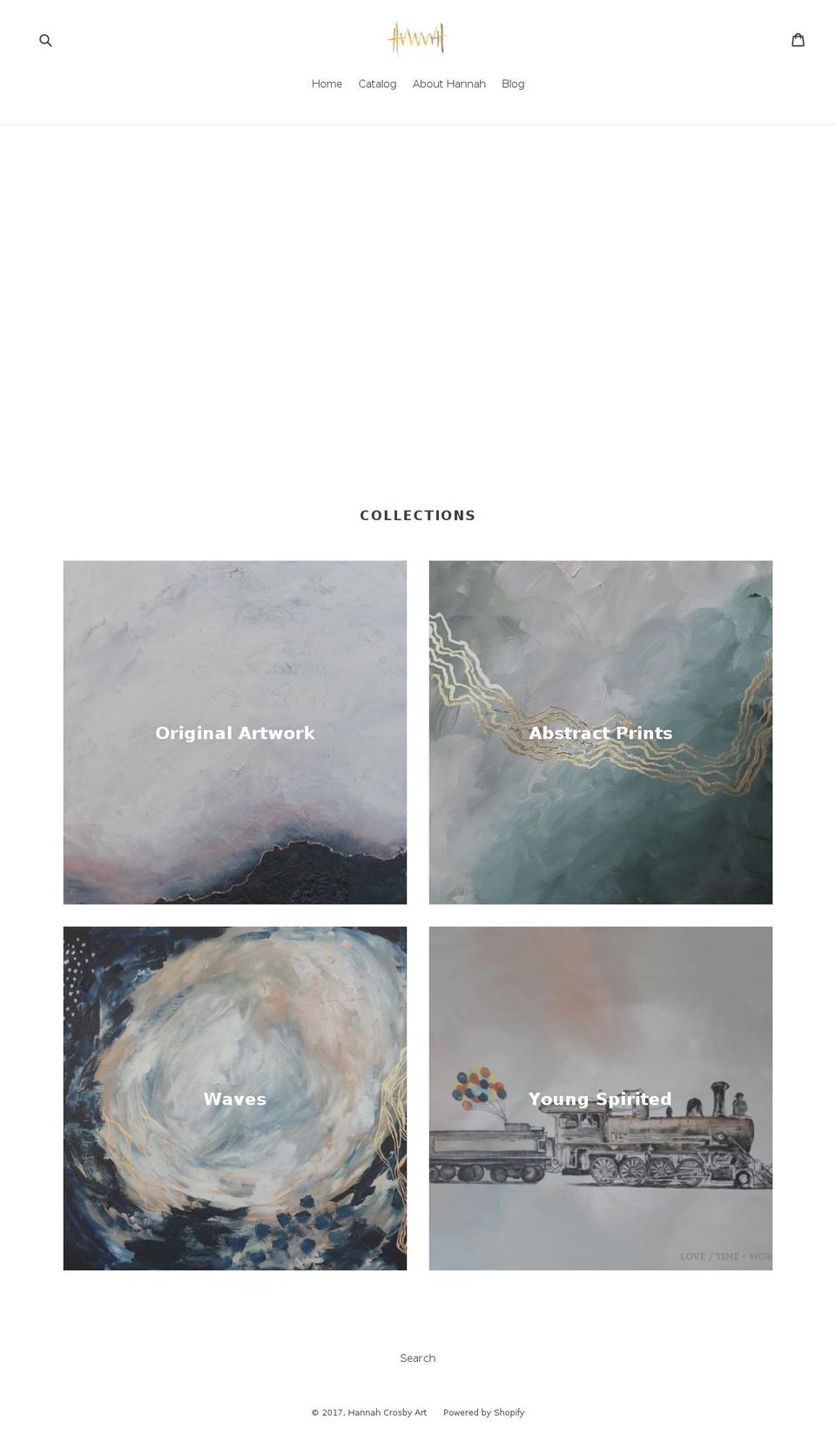 hannahcrosbyart.com shopify website screenshot