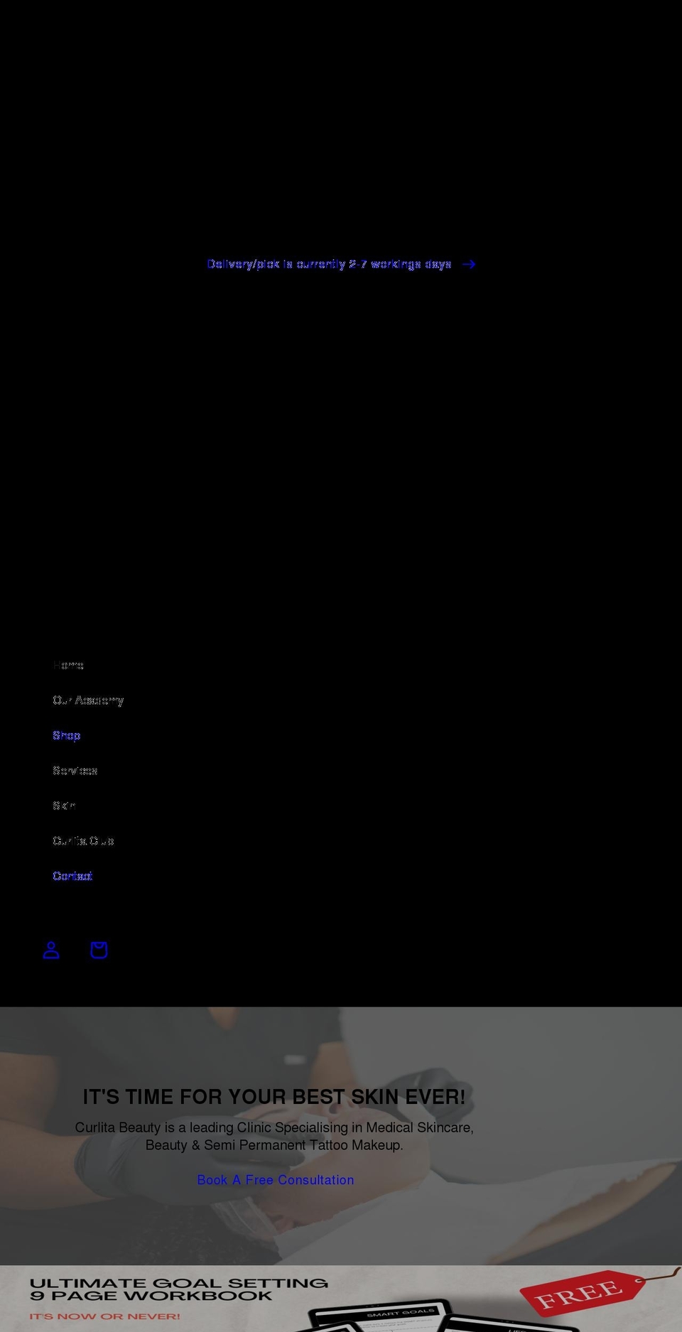 hannahcurlitabeauty.com shopify website screenshot