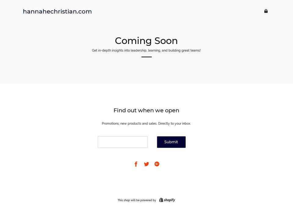 hannahechristian.com — Shopify storefront screenshot