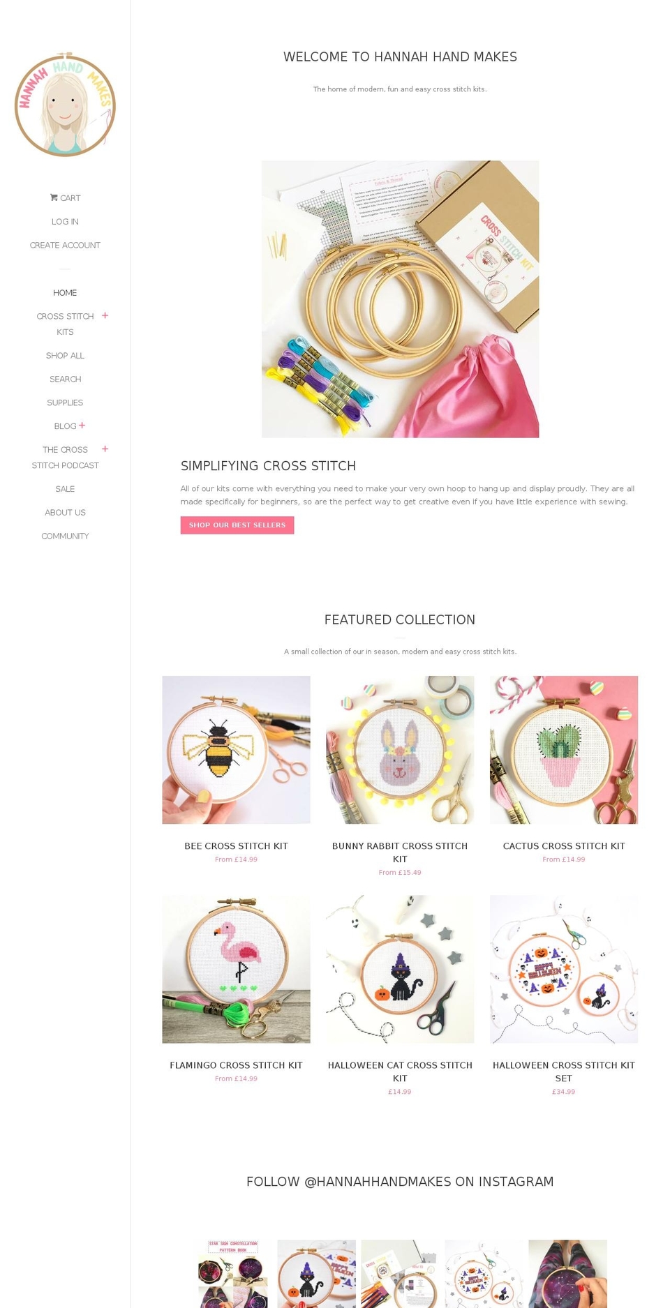 hannahhandmakes.com — Shopify storefront screenshot