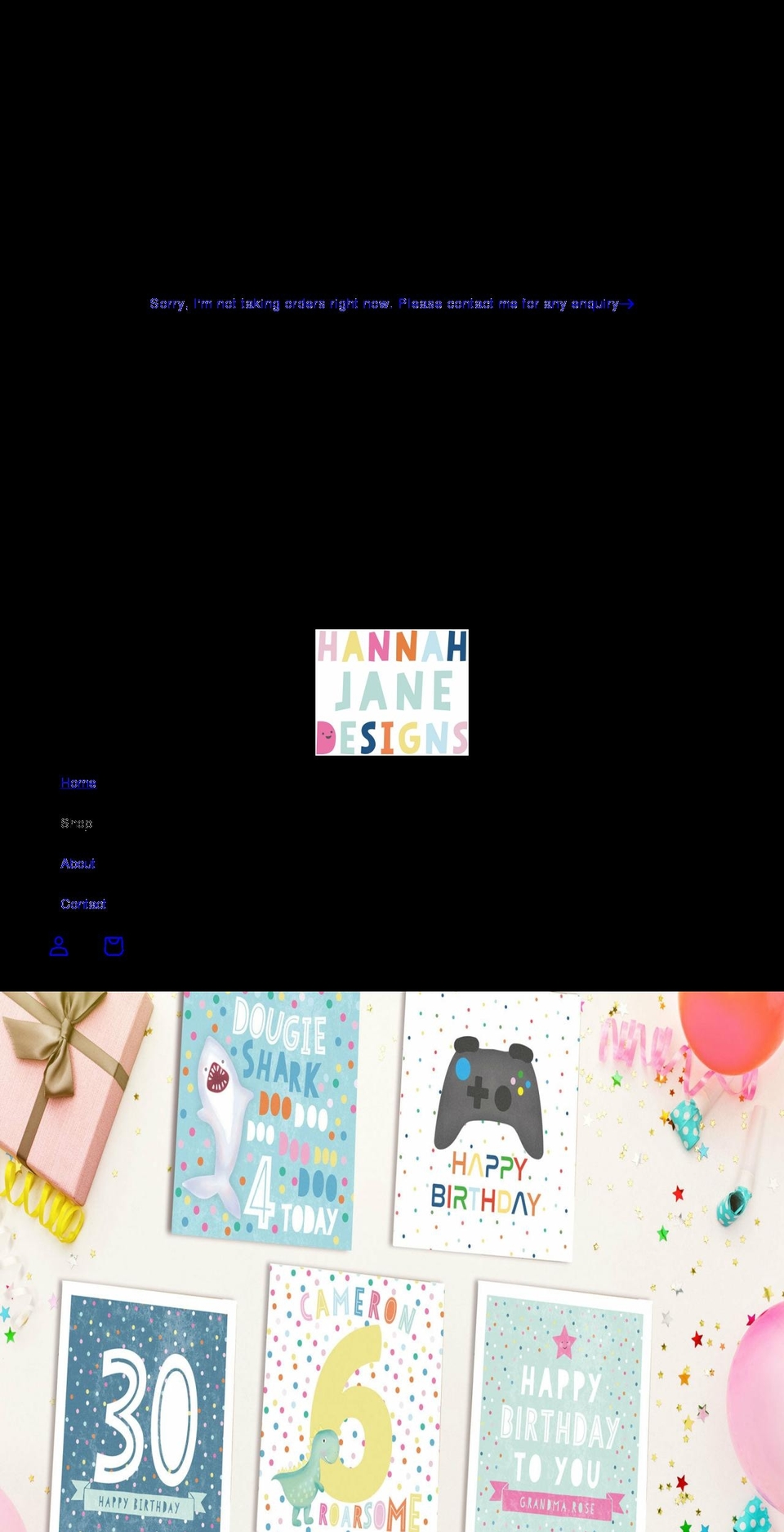 hannahjanedesigns.co shopify website screenshot