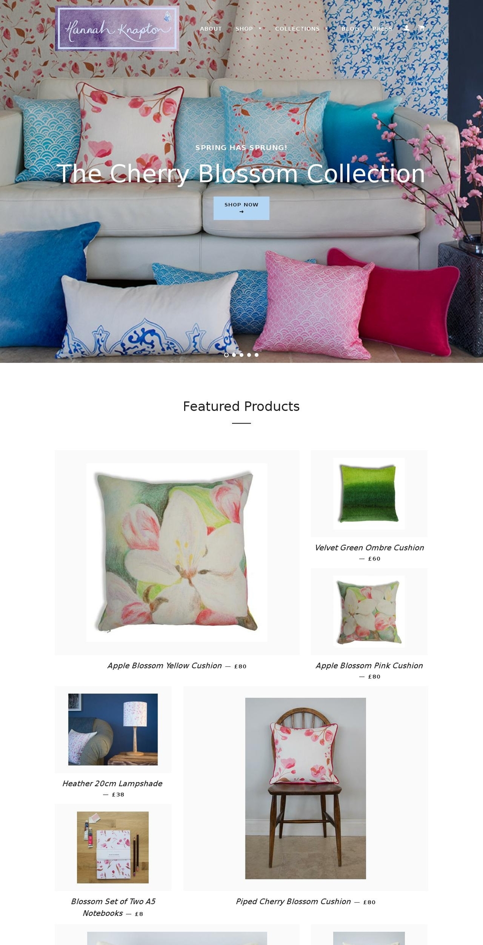 hannahknapton.com shopify website screenshot
