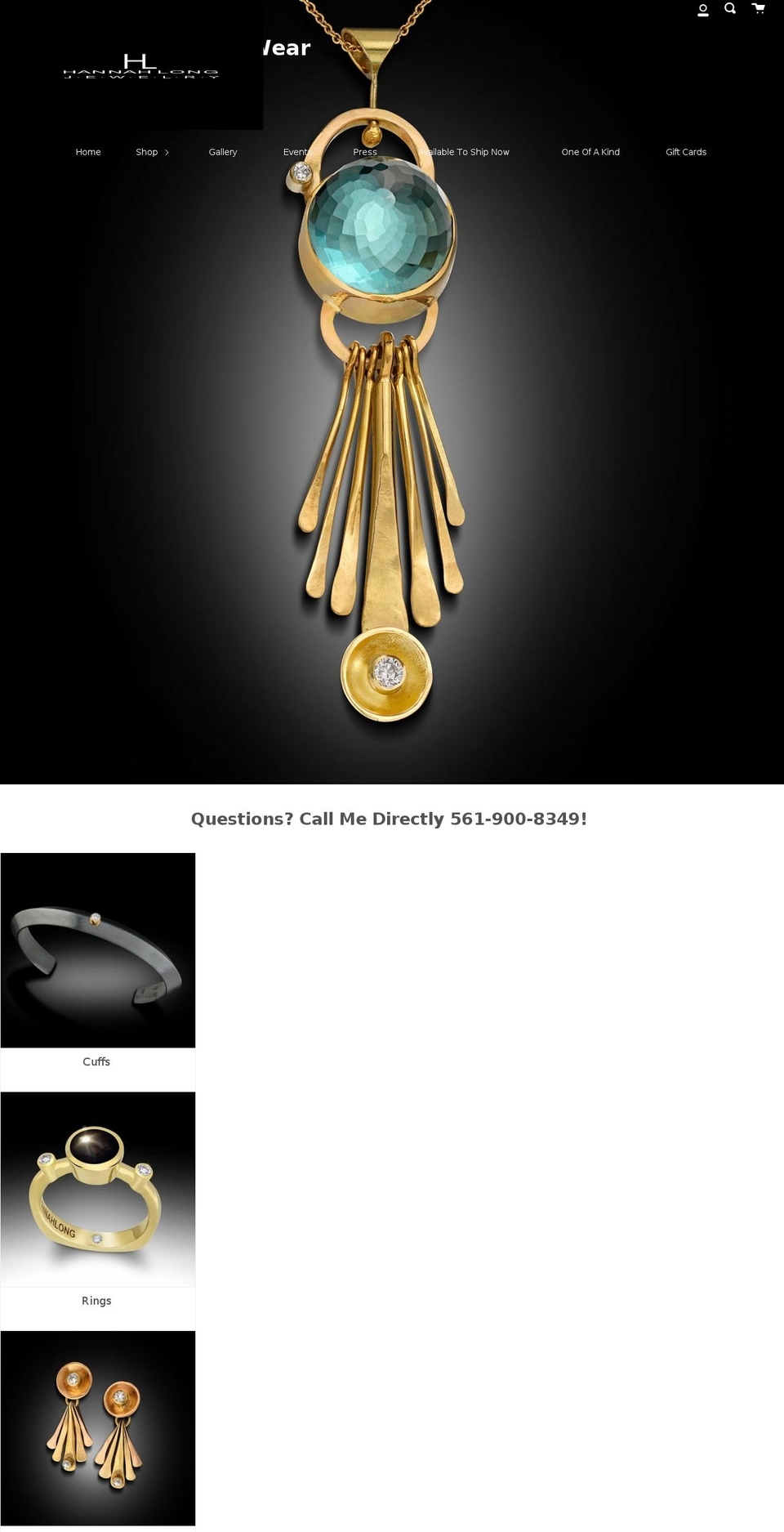hannahlongjewelry.com shopify website screenshot