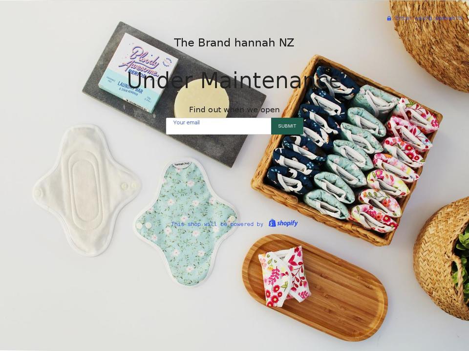 hannahpad.co.nz shopify website screenshot