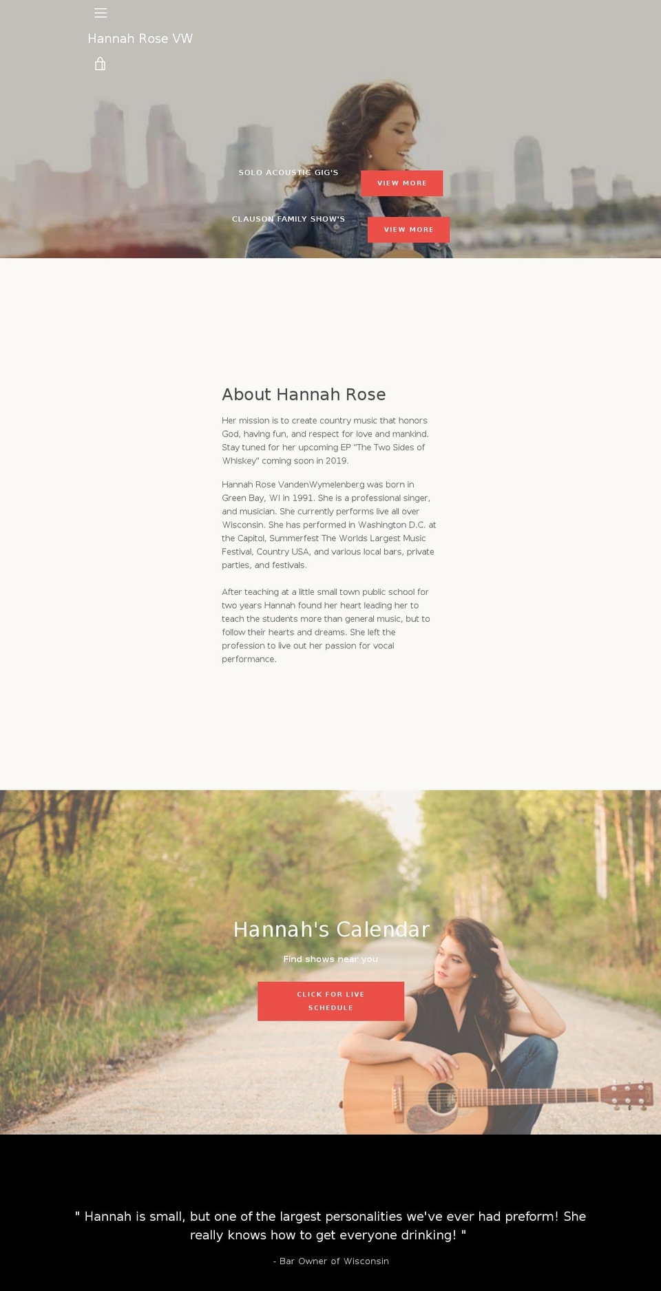 hannahrosevw.com shopify website screenshot