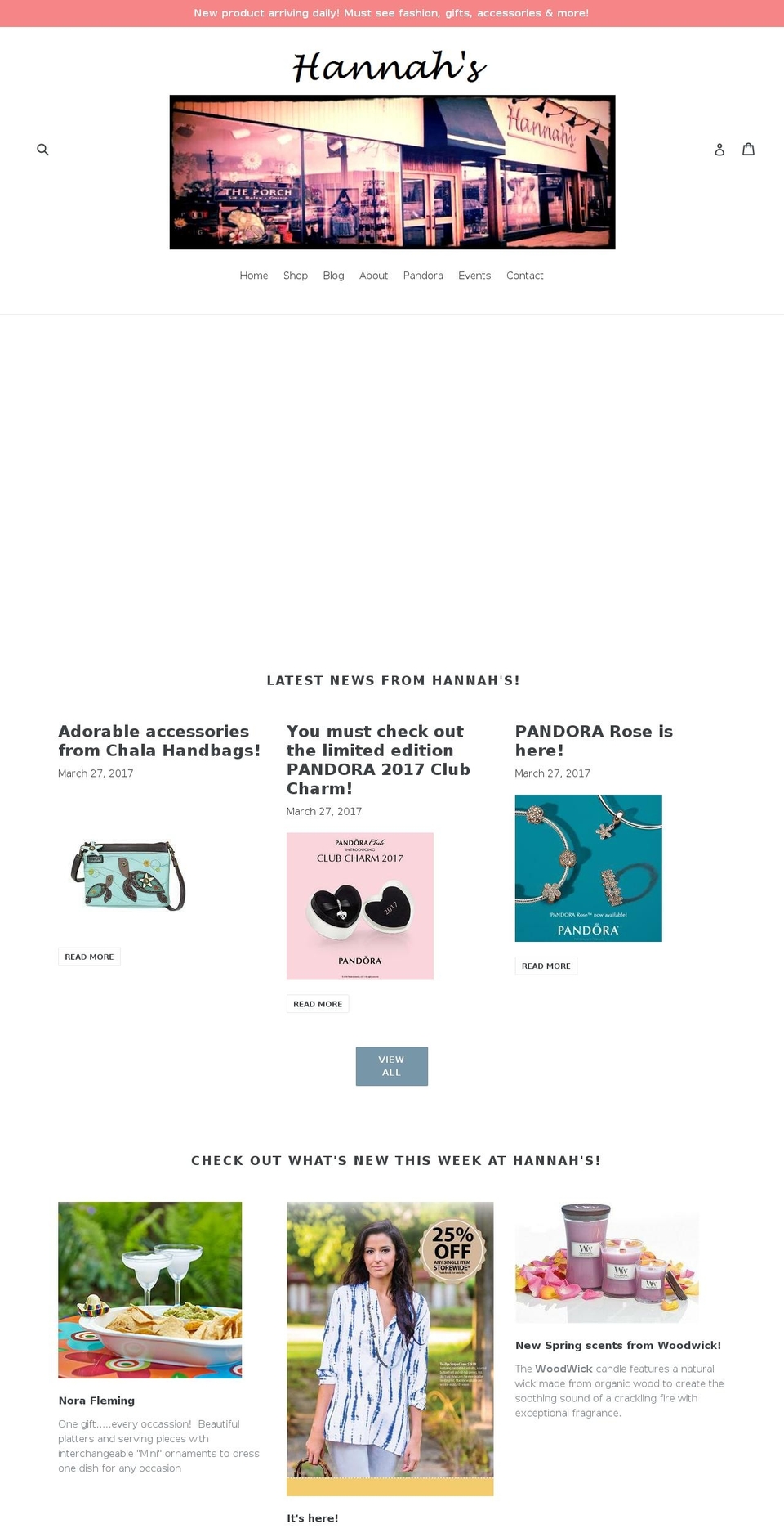 hannahs.com shopify website screenshot