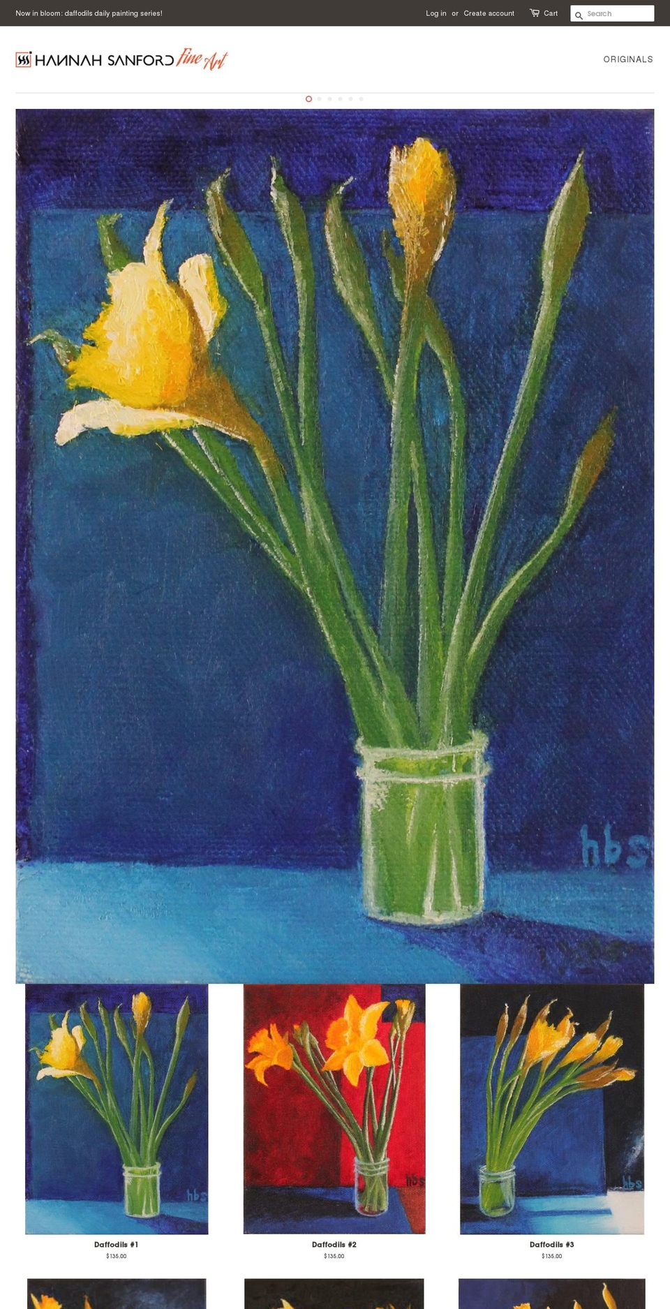 hannahsanfordfineart.com — Shopify storefront screenshot